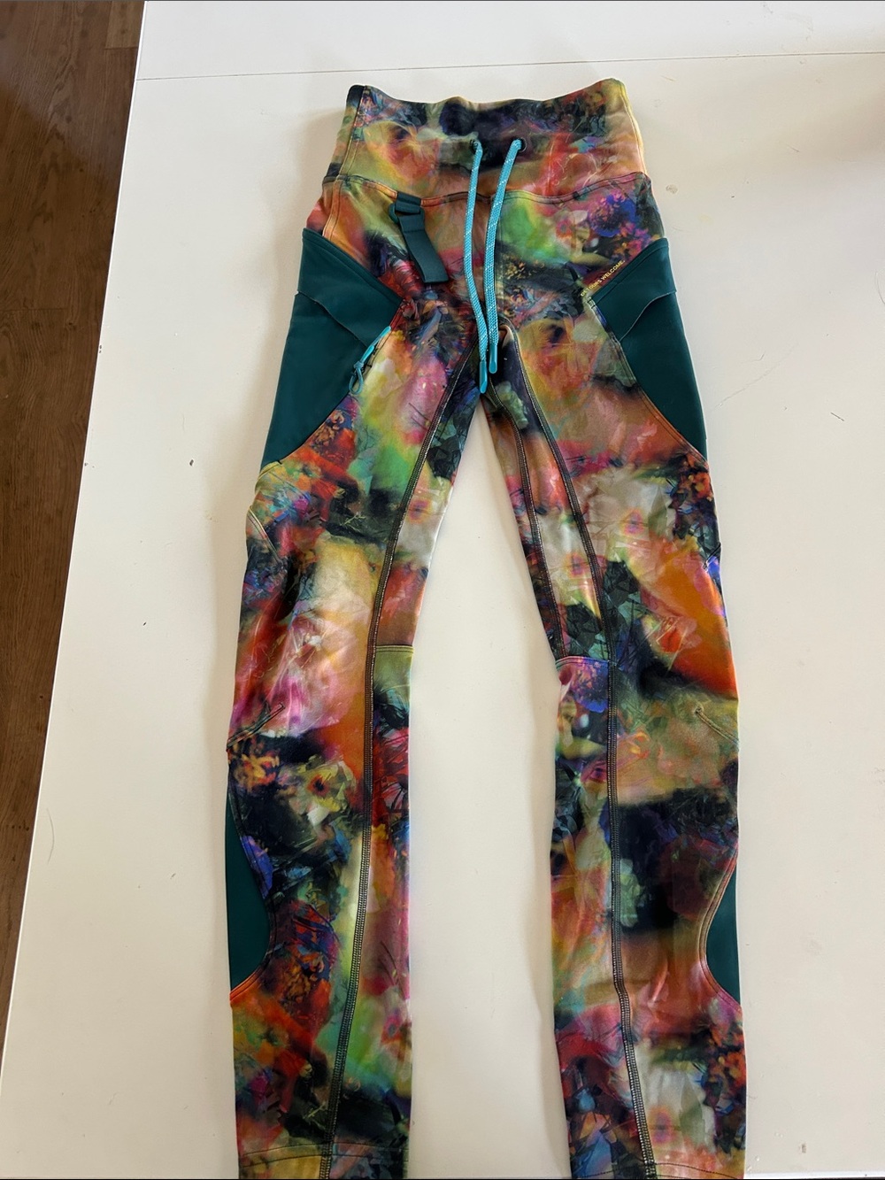 lululemon athletica Multicolor Tie-Dye Leggings with Teal Accents